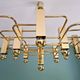 Geometric brass chandelier, design by Gaetano Sciolari, Boulanger, 1970.