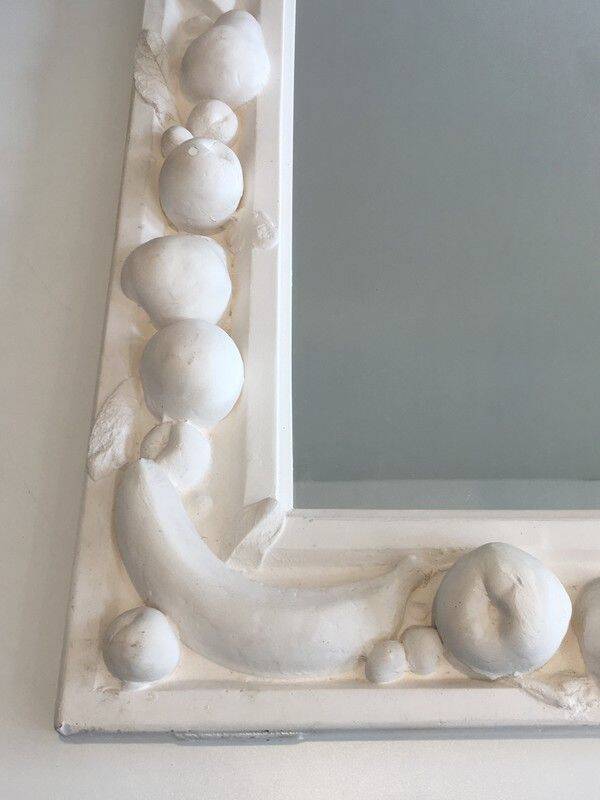 Unique decorative plaster mirror with fruit decorations
