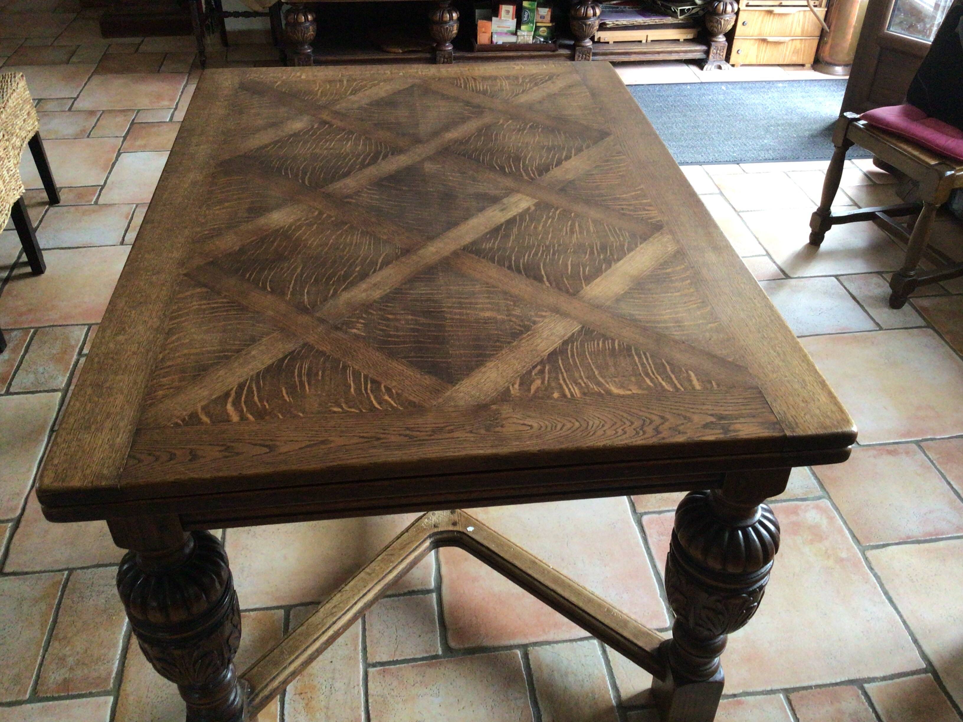 Inlaid table, 2 Henri II extensions