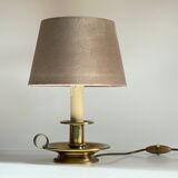 Solid brass and velvet candle holder lamp