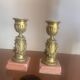 pair of antique bronze candlesticks
