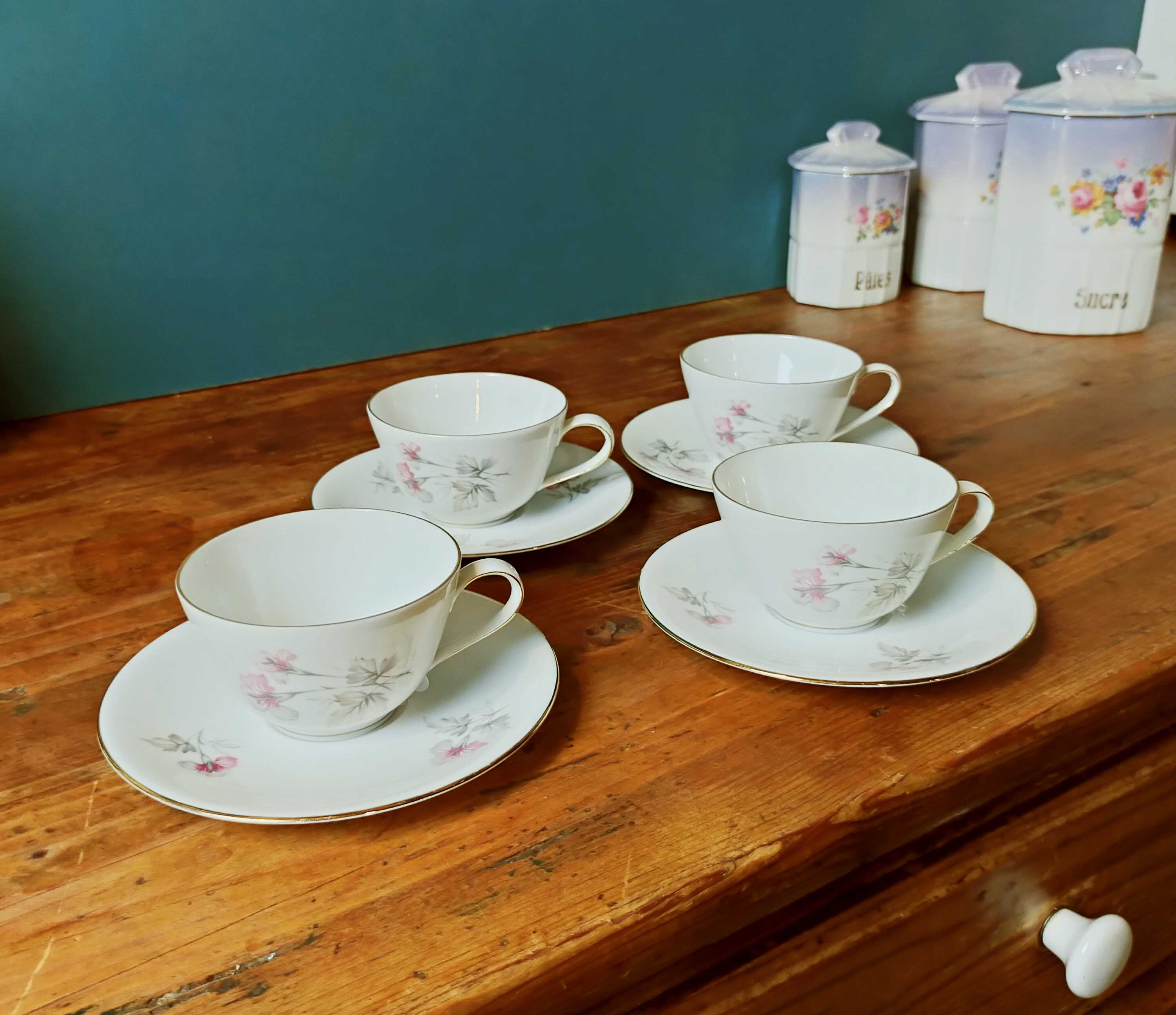 Four cups of Bavarian porcelain