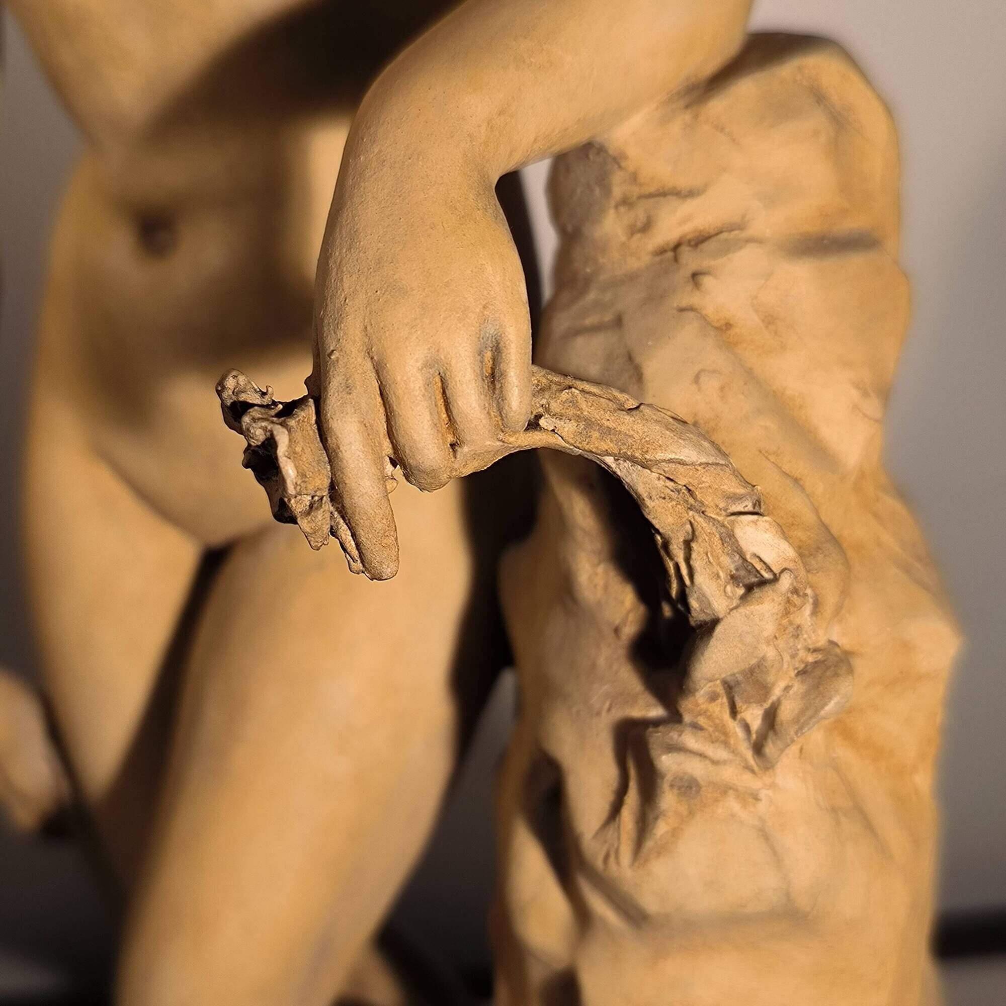 Charles van oemberg 'venus' sculpture of a female nude with drapery, terracotta, c.