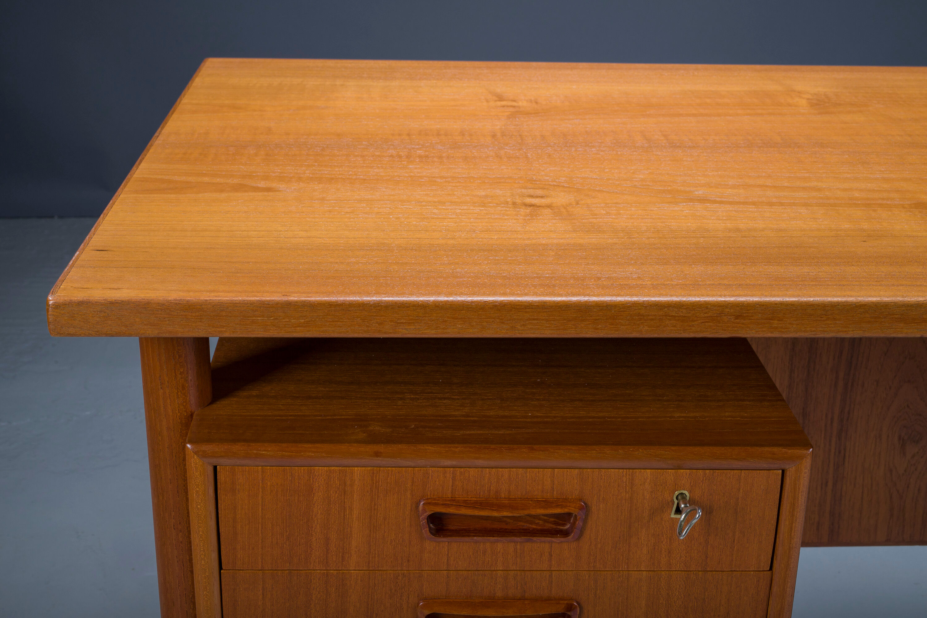 Mid-century Danish teak desk by HP Hansen, 1960s