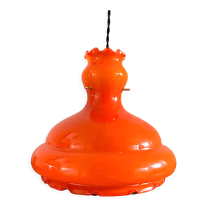 Suspension vintage orange électrifiée