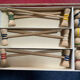 Antique wooden table croquet set