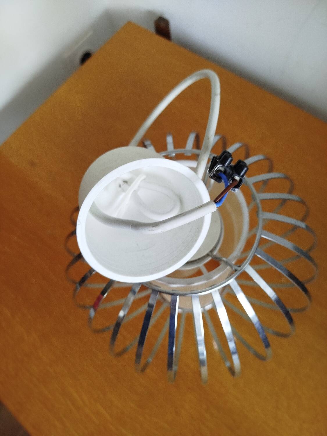 Vintage stainless steel pendant light, 1990s