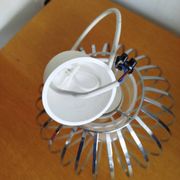 Vintage stainless steel pendant light, 1990s