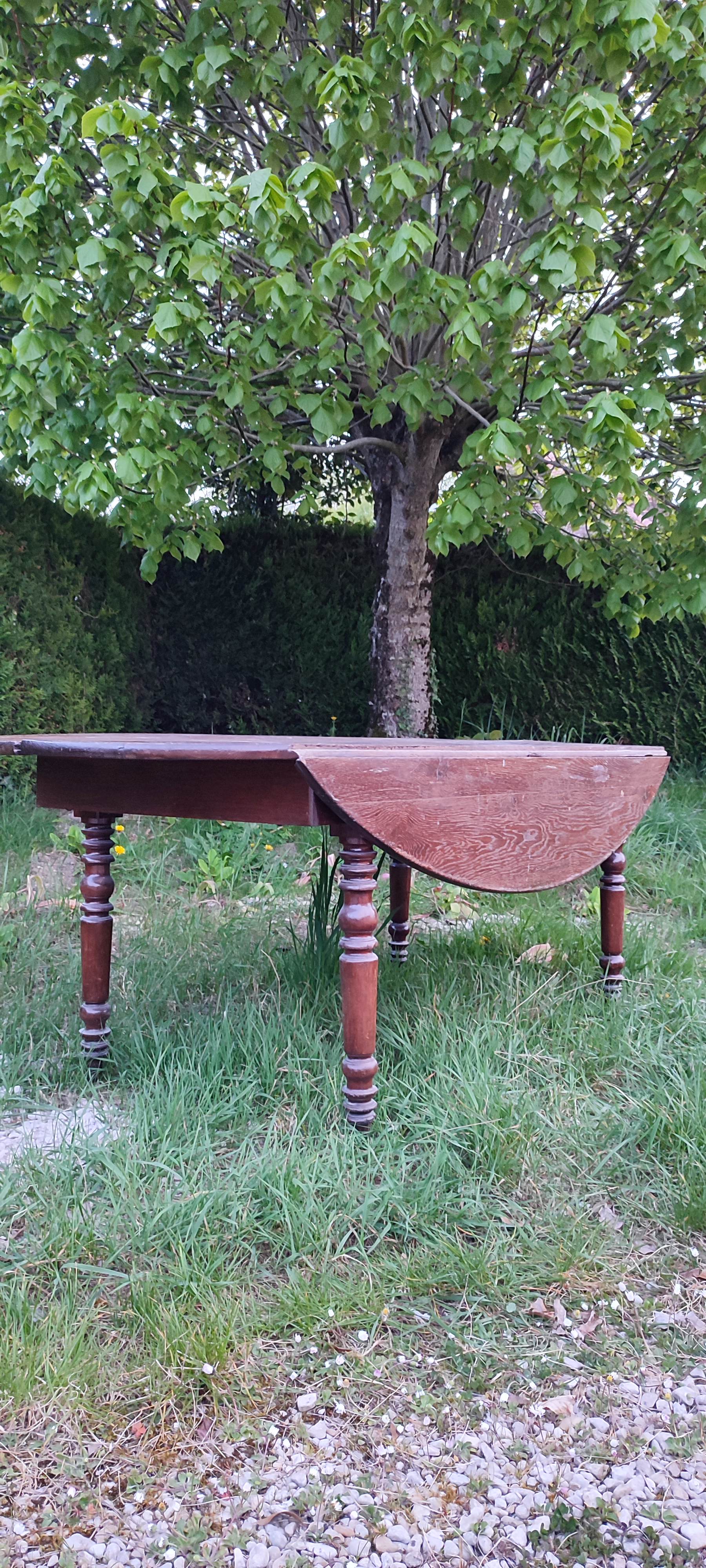 Large table with oval oak shutters 190cm