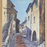 Painting made in watercolor on paper signed e.