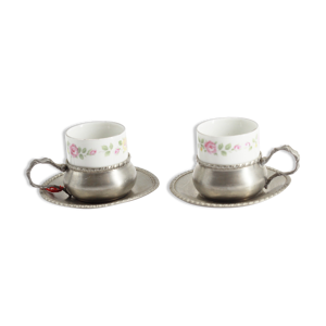 Lot de 2 tasses Bavaria avec supporte