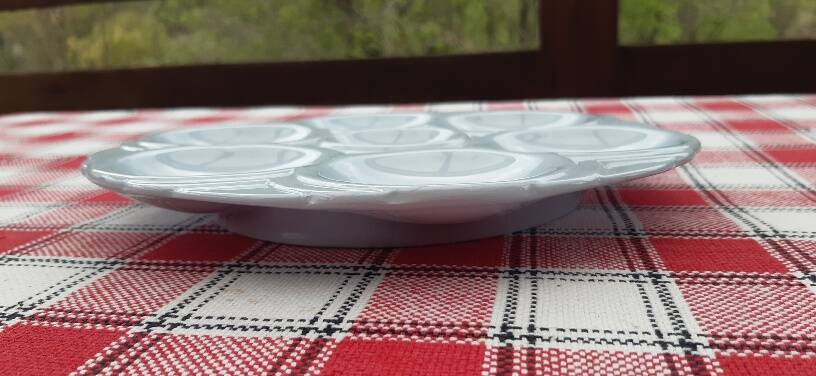 Set of 4 Sarreguemines art deco seafood plates