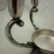 Reed - barton art deco glass-cut silver metal candlestick