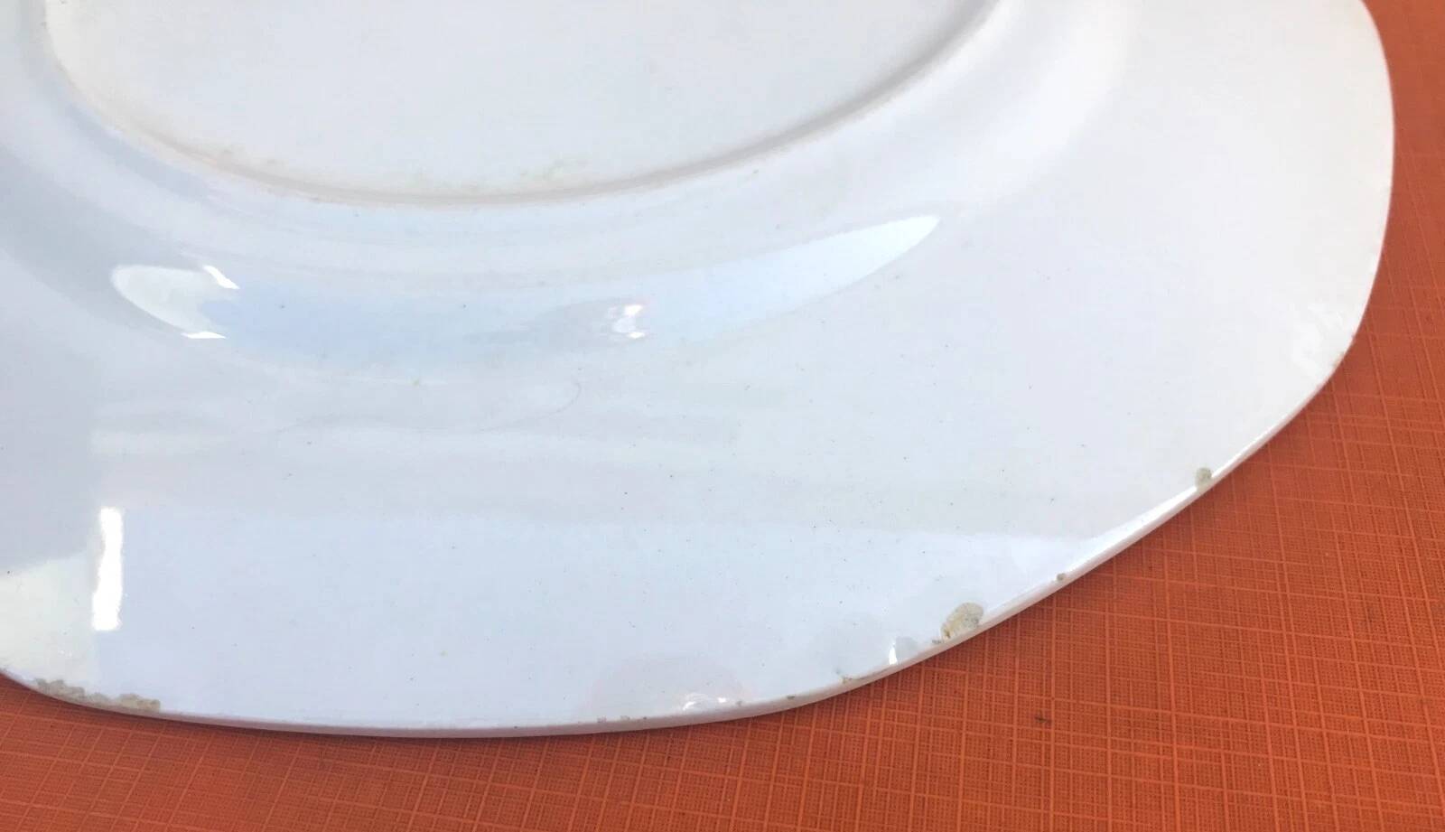 1940s Flat plate Earthenware Digoin Sarreguemines France model Odile