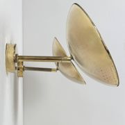 Pair of adjustable vintage wall lights, patinated brass, France, 1970.