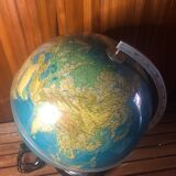 Old world map globe terrestrial grange batelière paris vintage #a356