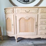 Low buffet in renovated solid cherry wood – Revisited Louis XV style – 250 cm