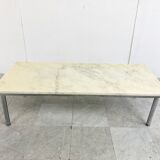 Table basse vintage en marbre blanc années 1960