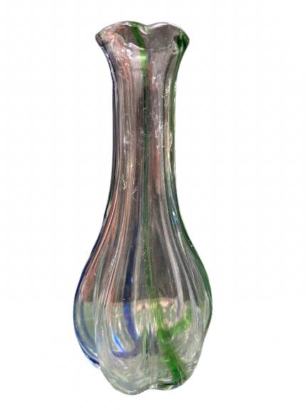 Paire de vases en verre en forme de gourde avec décoration tourbillonnante