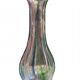 Pair of gourd-shaped glass vases with swirling decoration