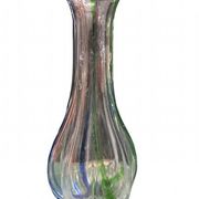 Pair of gourd-shaped glass vases with swirling decoration
