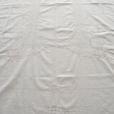 Nappe blanche  ancienne brodée main
