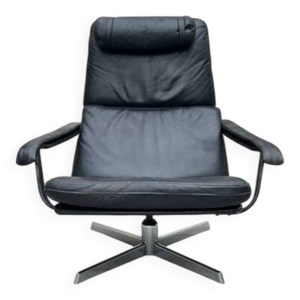 Fauteuil lounge pivotant - cuir