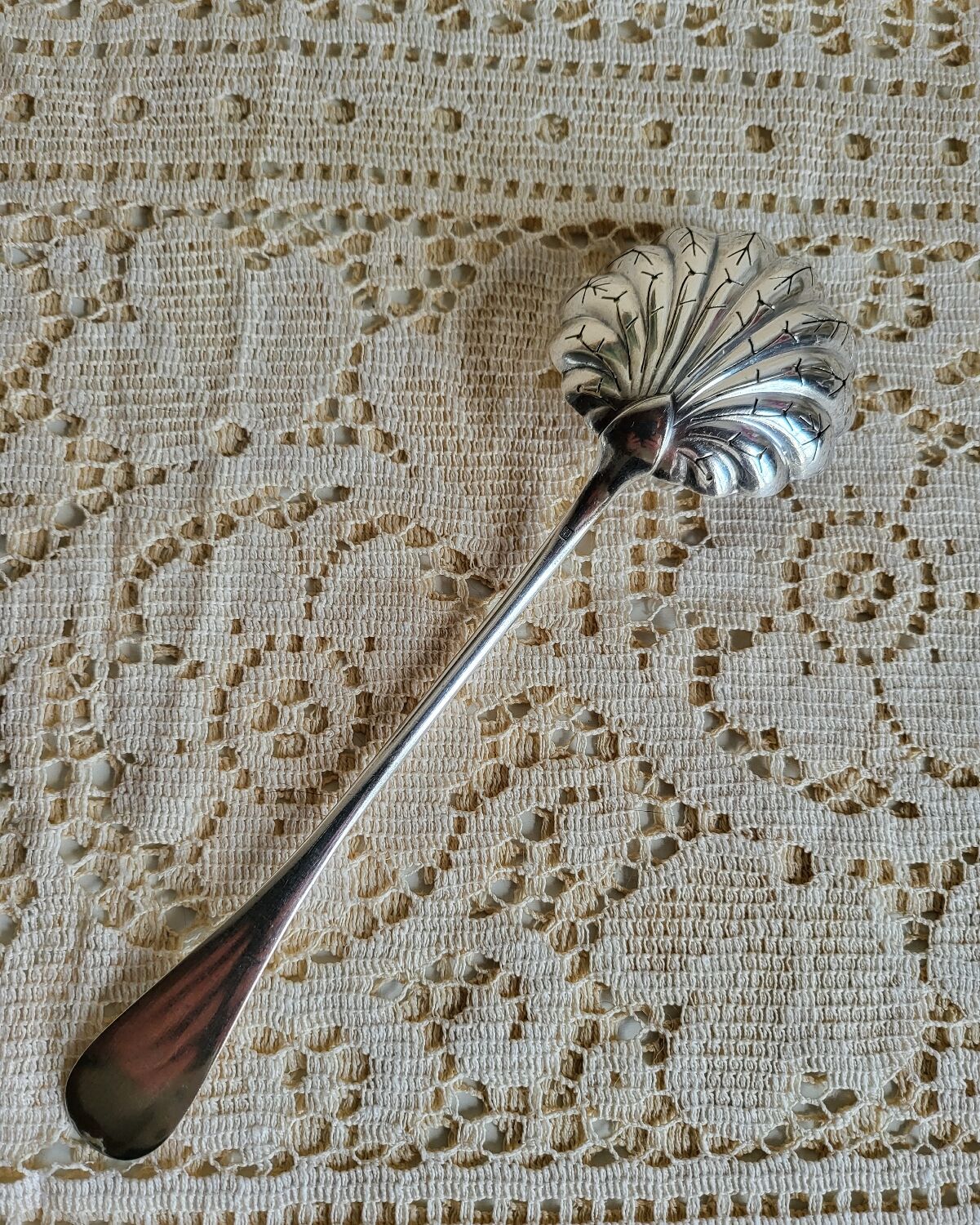 Silver-plated sugar spoon
