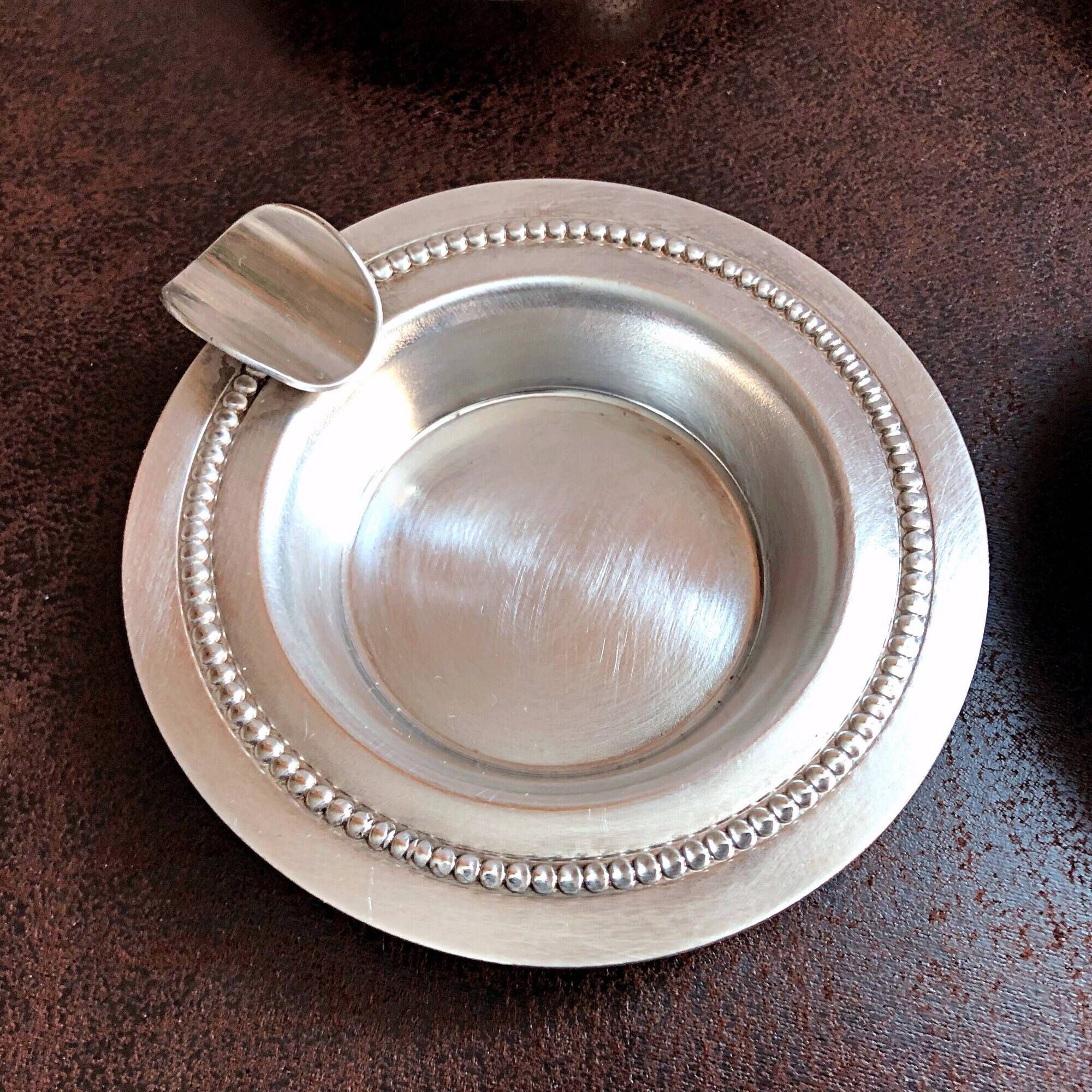 Box of 4 individual silver ashtrays in fine silver France