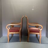 Pair of Louis Philippe cherry armchairs