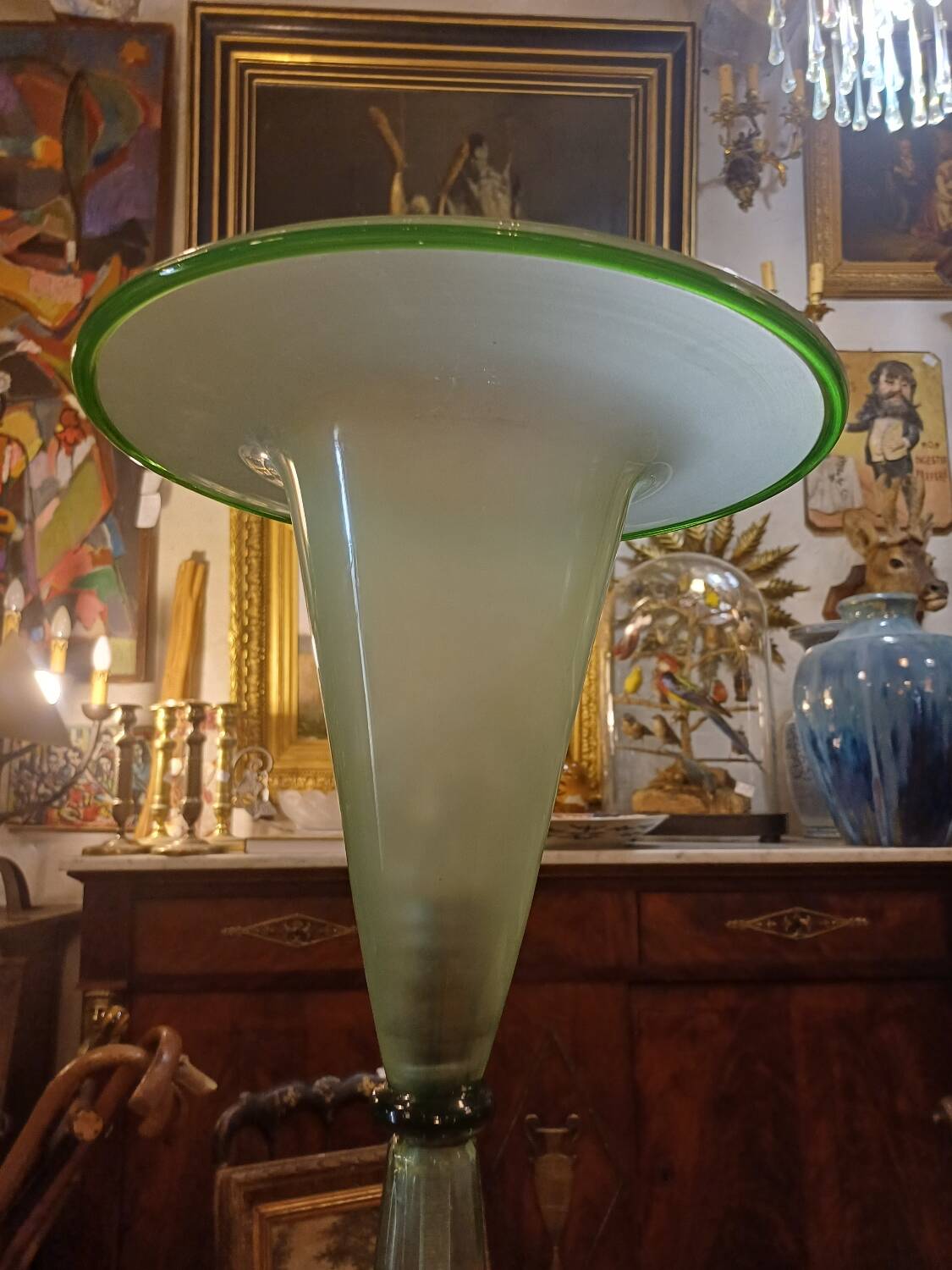 Lampe en verre et métal de style Art déco