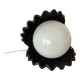 Lampe vintage coquillage en ceramique globe opaline