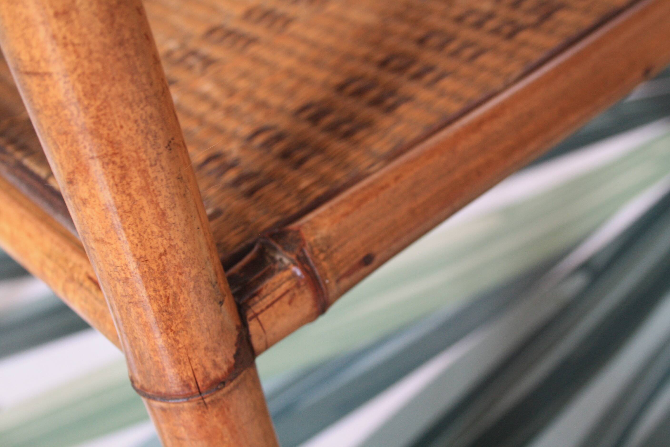 Bamboo and wood side table - art nouveau