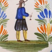 Plate in faience hr quimper decoration of breton