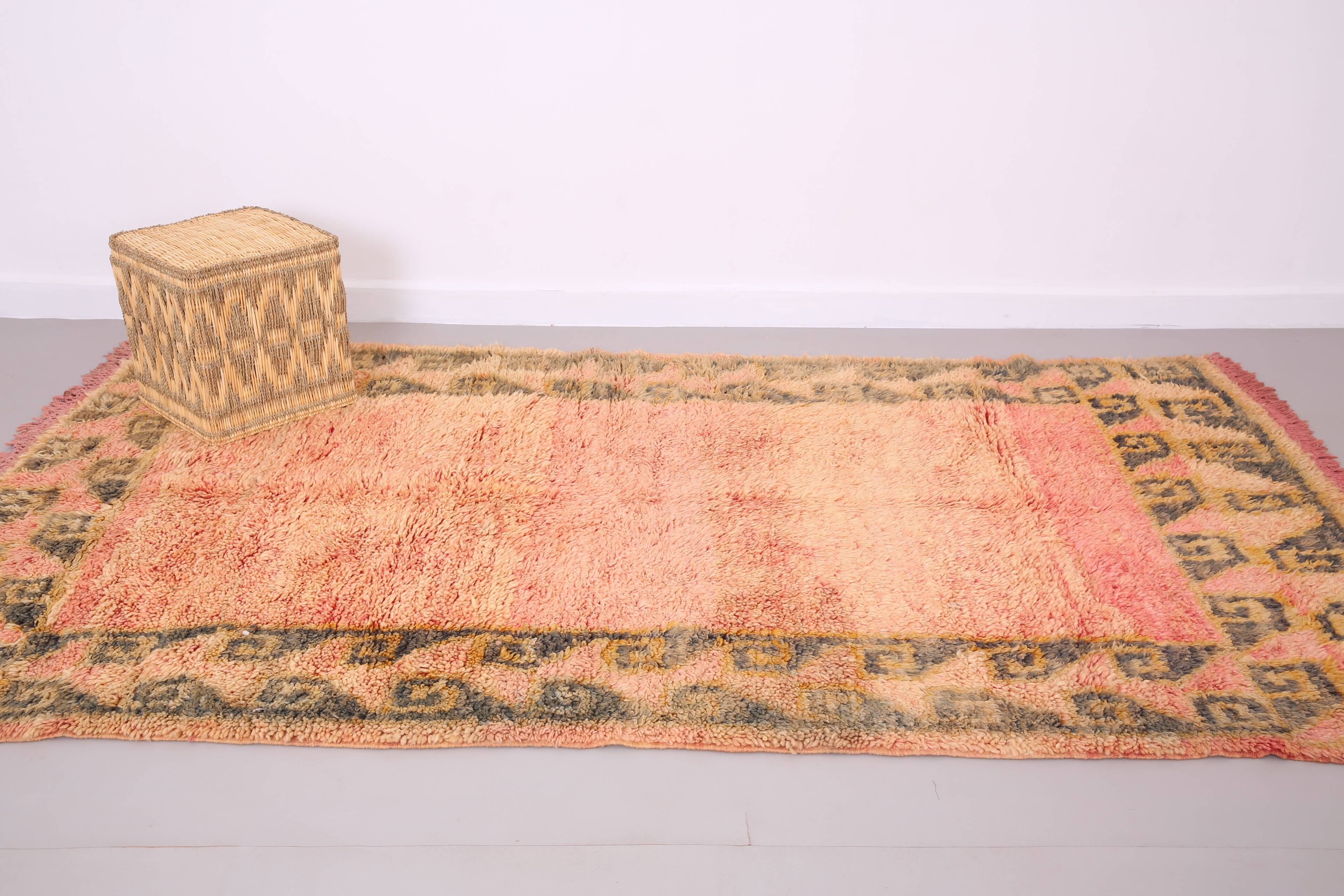 Vintage Moroccan Rug 157 x 274 cm - Peach Handmade Moroccan Rug - Wool Rug