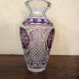 Colored cut crystal vase