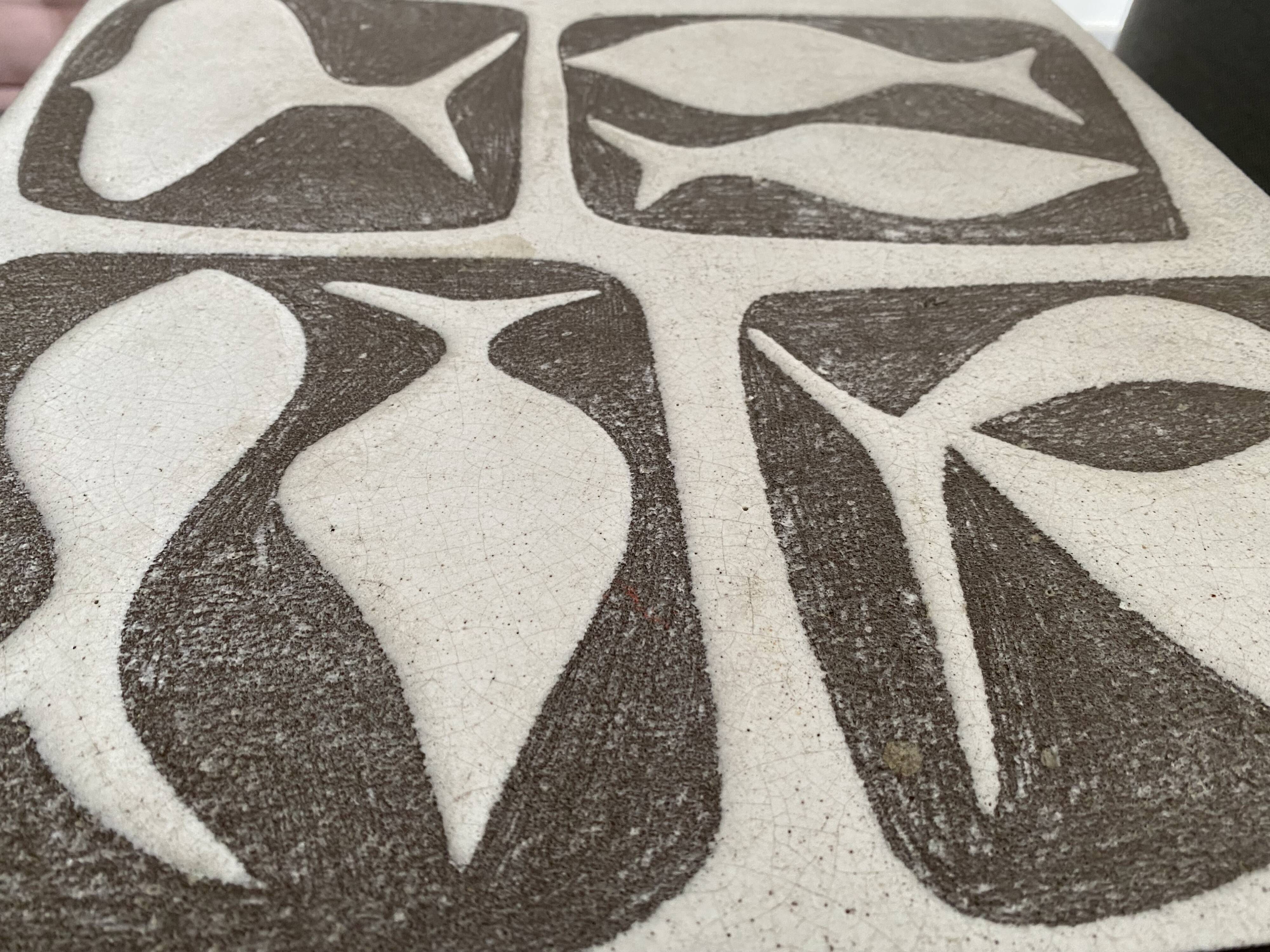 Small Sellette Vintage ceramic end table from the 50s and 60s