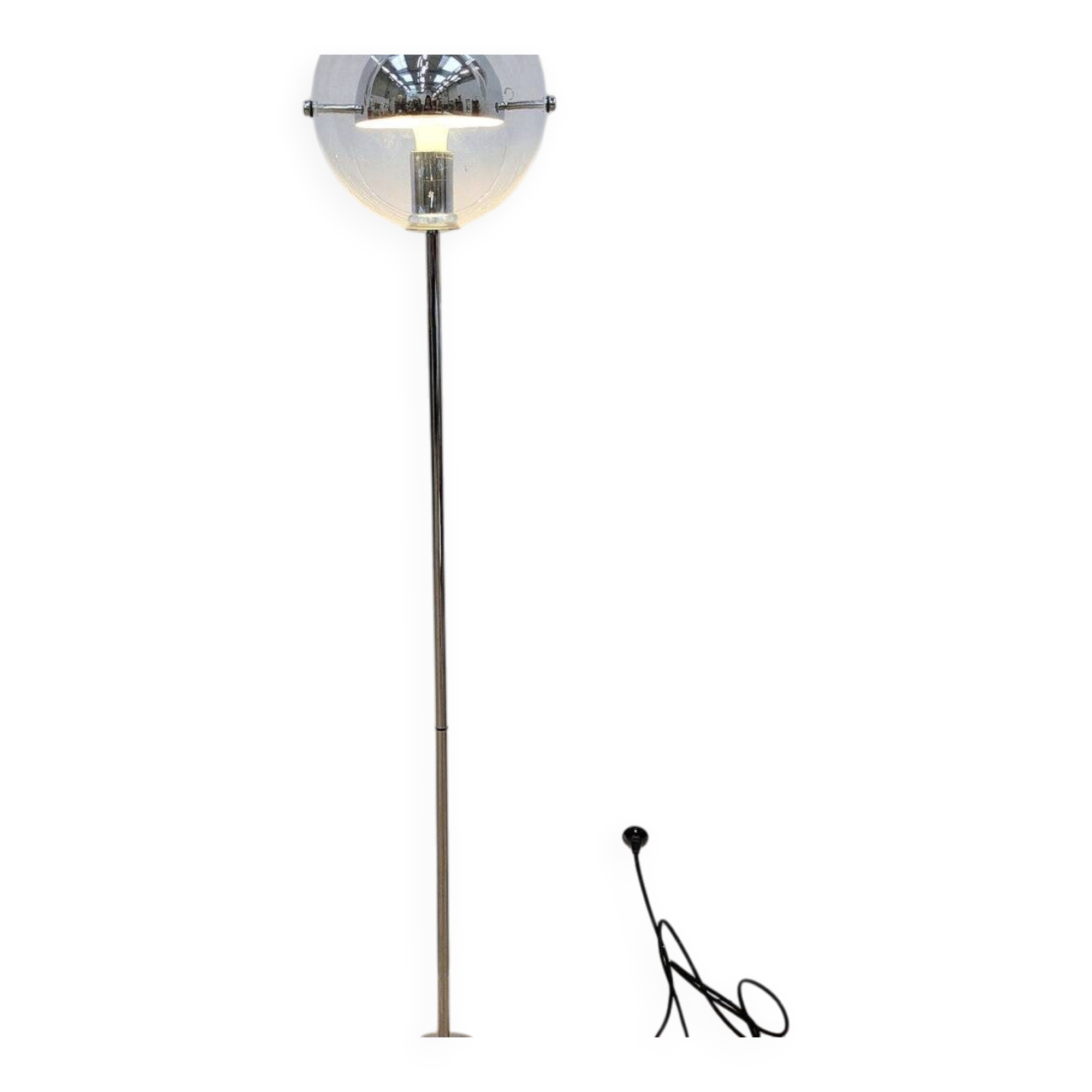 Lampadaire chromé vintage 70s