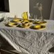 Set of 6 vintage yellow deep plates D22.5 H3.5
