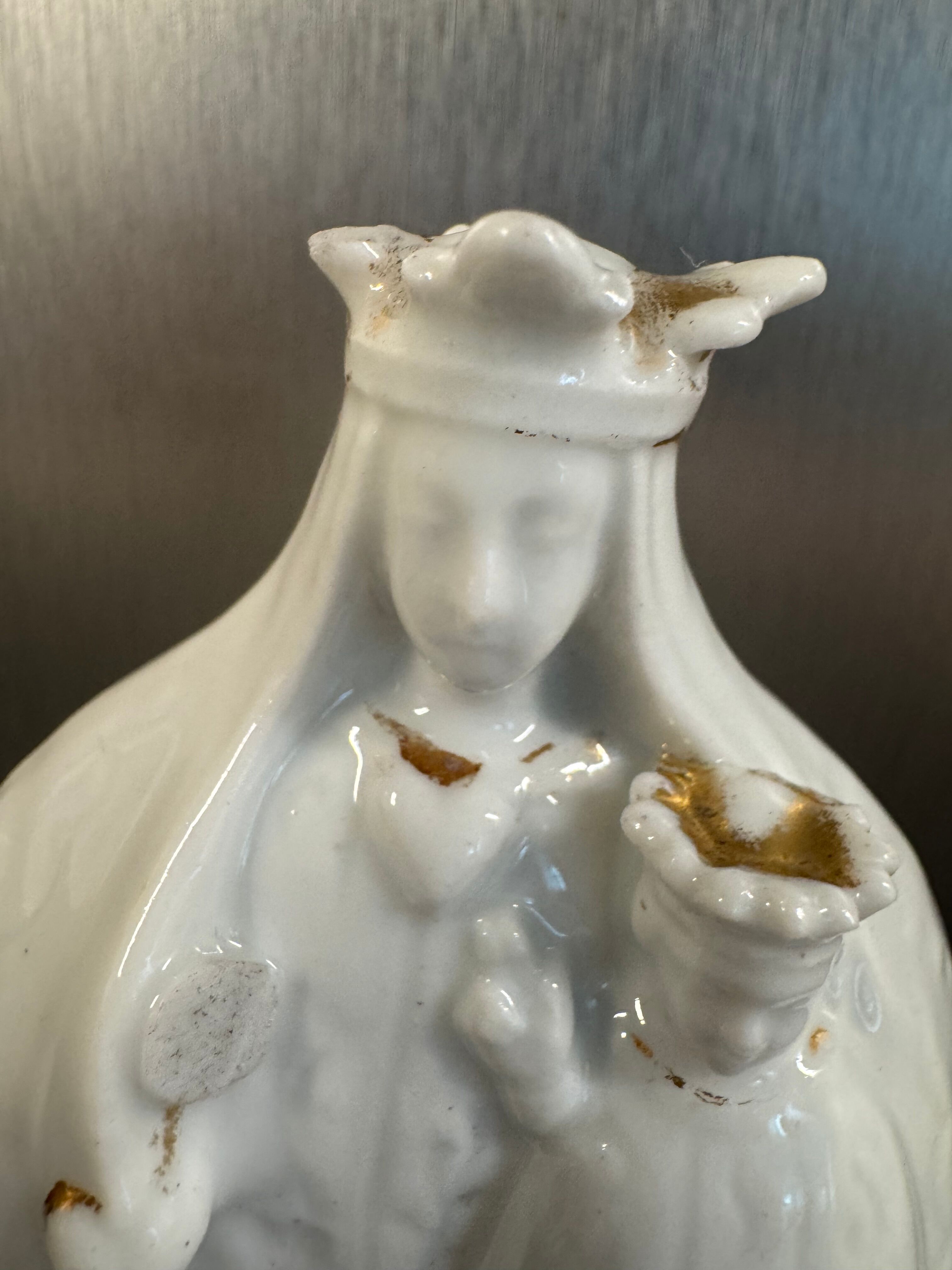 Statue of Notre Dame de Chartres signed MP
