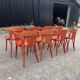 8 chaises bistrot acajou, années 50/60