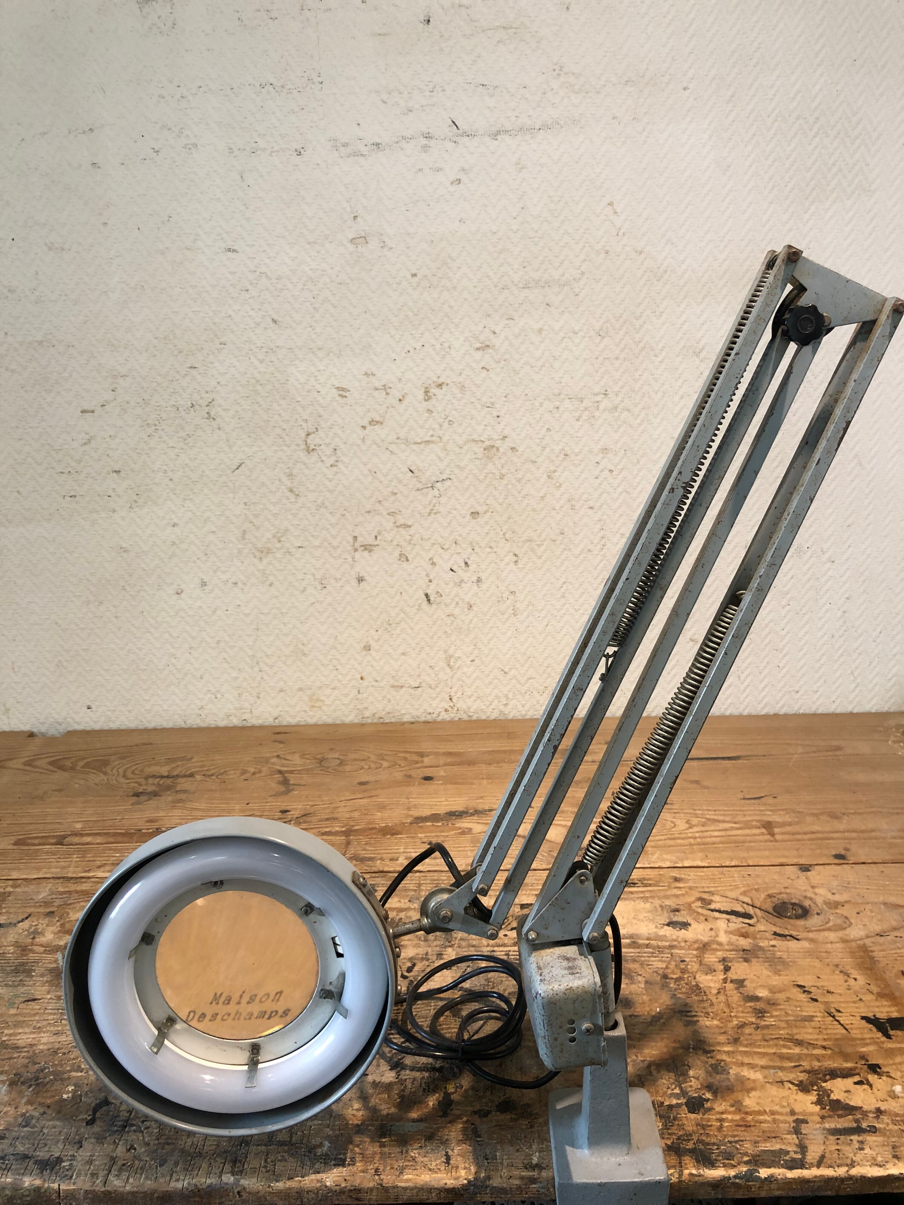 Rimsa Ciclope lamp with magnifying glass 1950