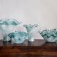 Large blue aqua green bowl in Murano glass, mid-century style, Italy, 2000s.