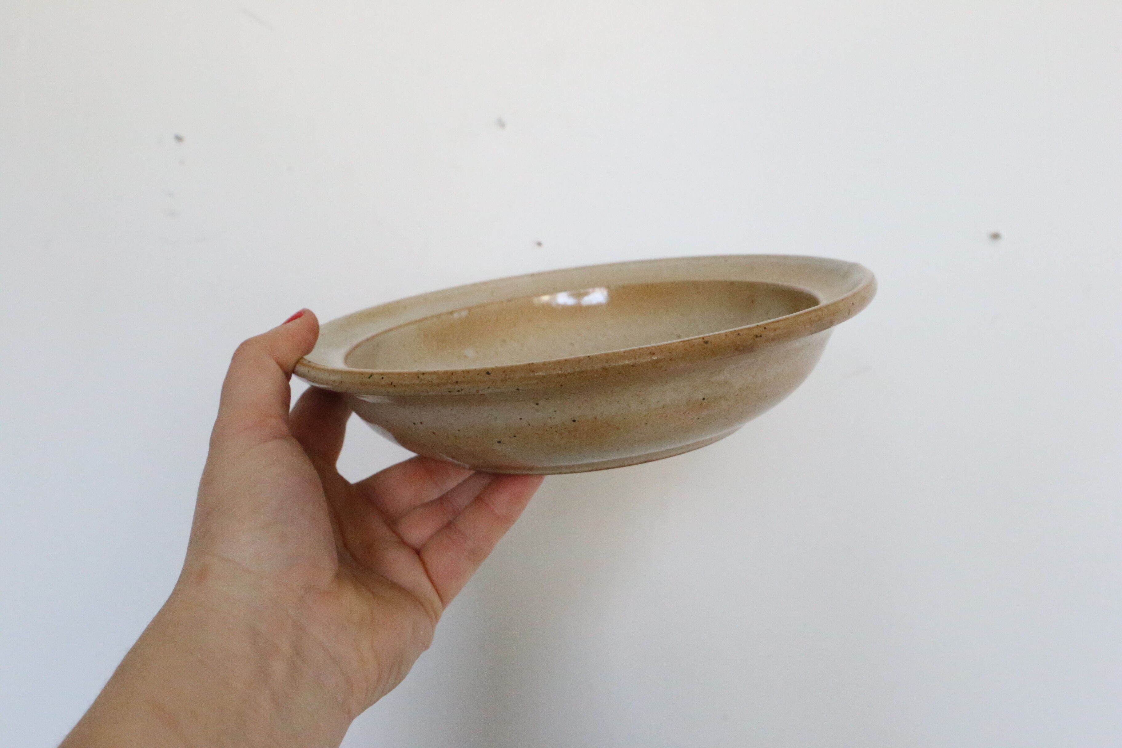 Set of 4 hollow plates Grès du Marais, vintage