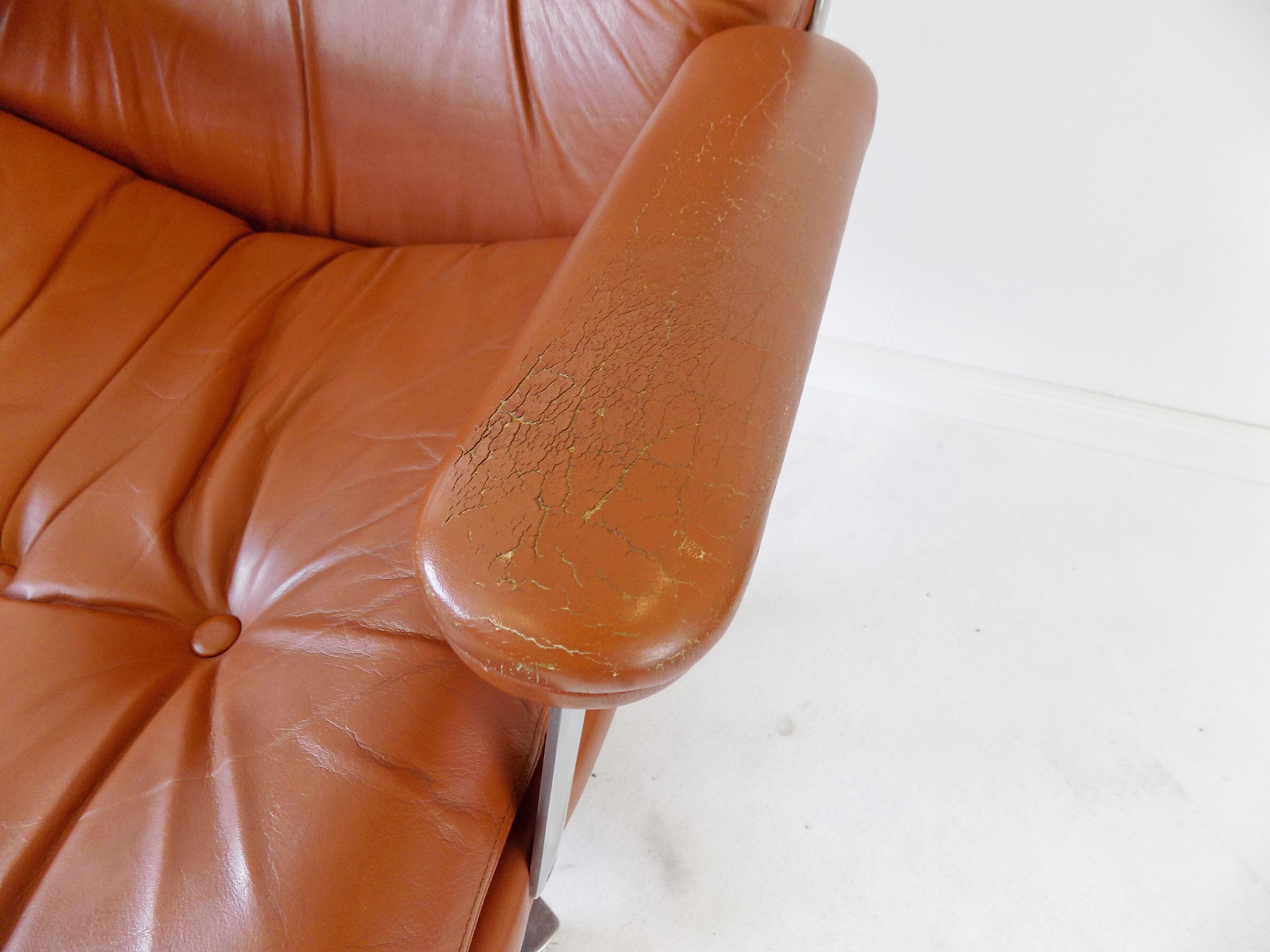 Ring Mekanikk leather office armchair 60's