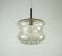Mid century pendant light bubble amber glass and brass 1960's