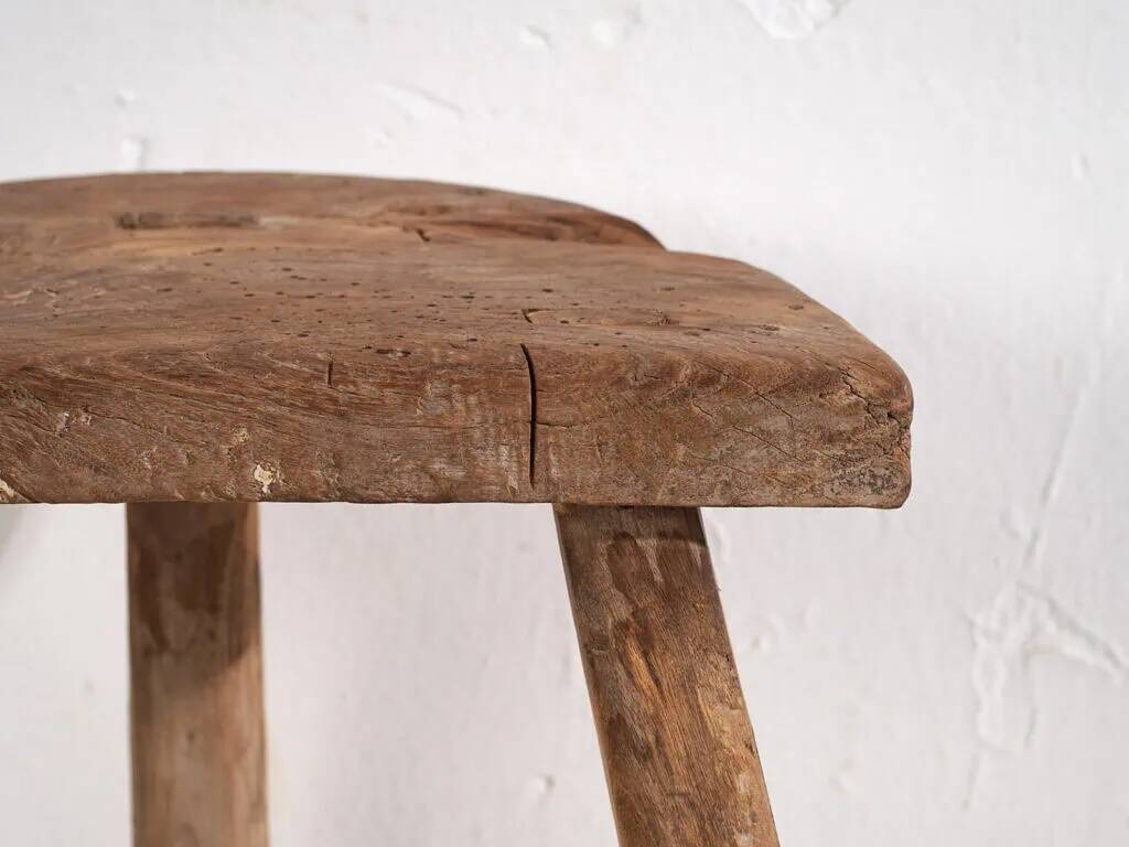Tabouret primitif ancien – Fin dynastie Qing (vers 1900) #5