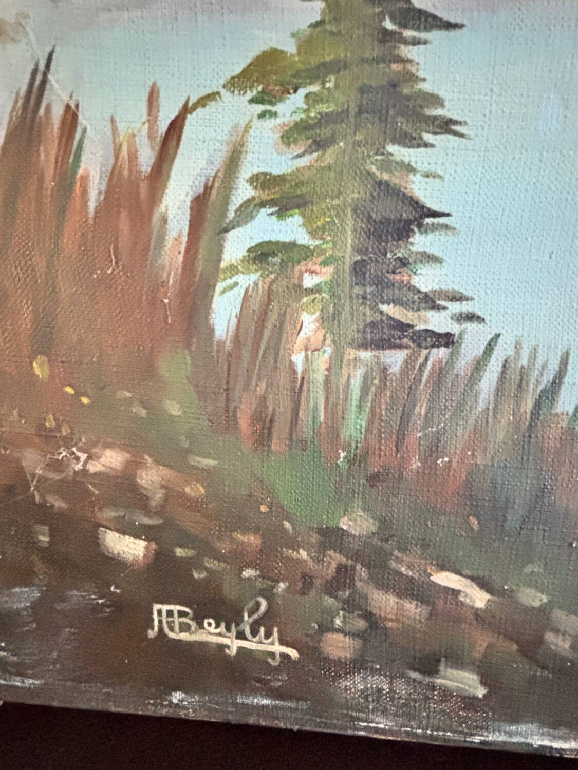 Large oil on canvas from the 20th century signed J. Beyly.