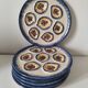 6 vintage MBFA Pornic oyster plates