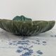 Large decorative dish, green ceramic flower, mid-20th century